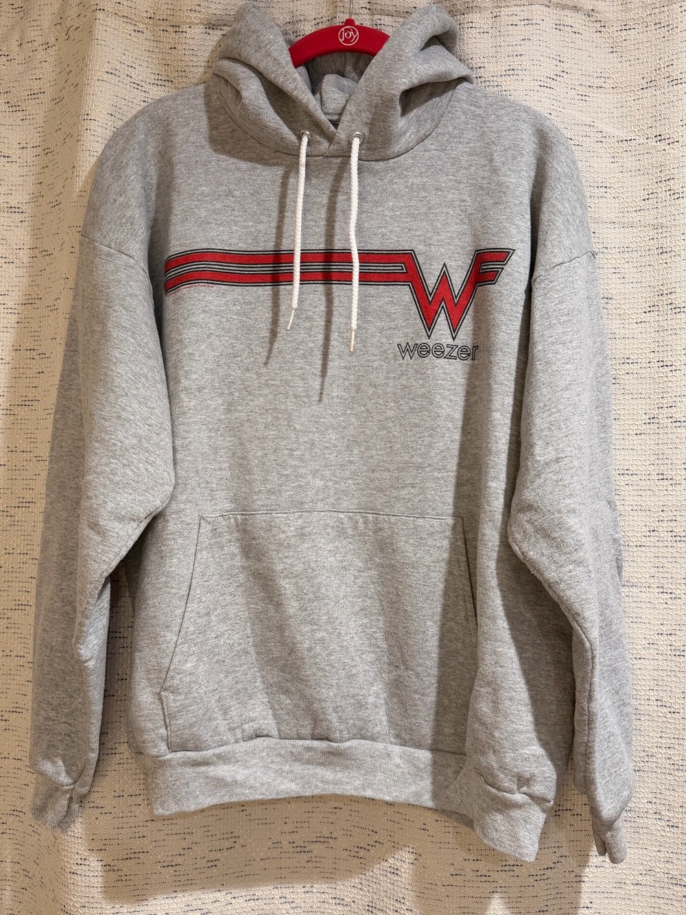 Vintage Grey Logo Pullover Hoodie - Men's Casual Sweatshirt